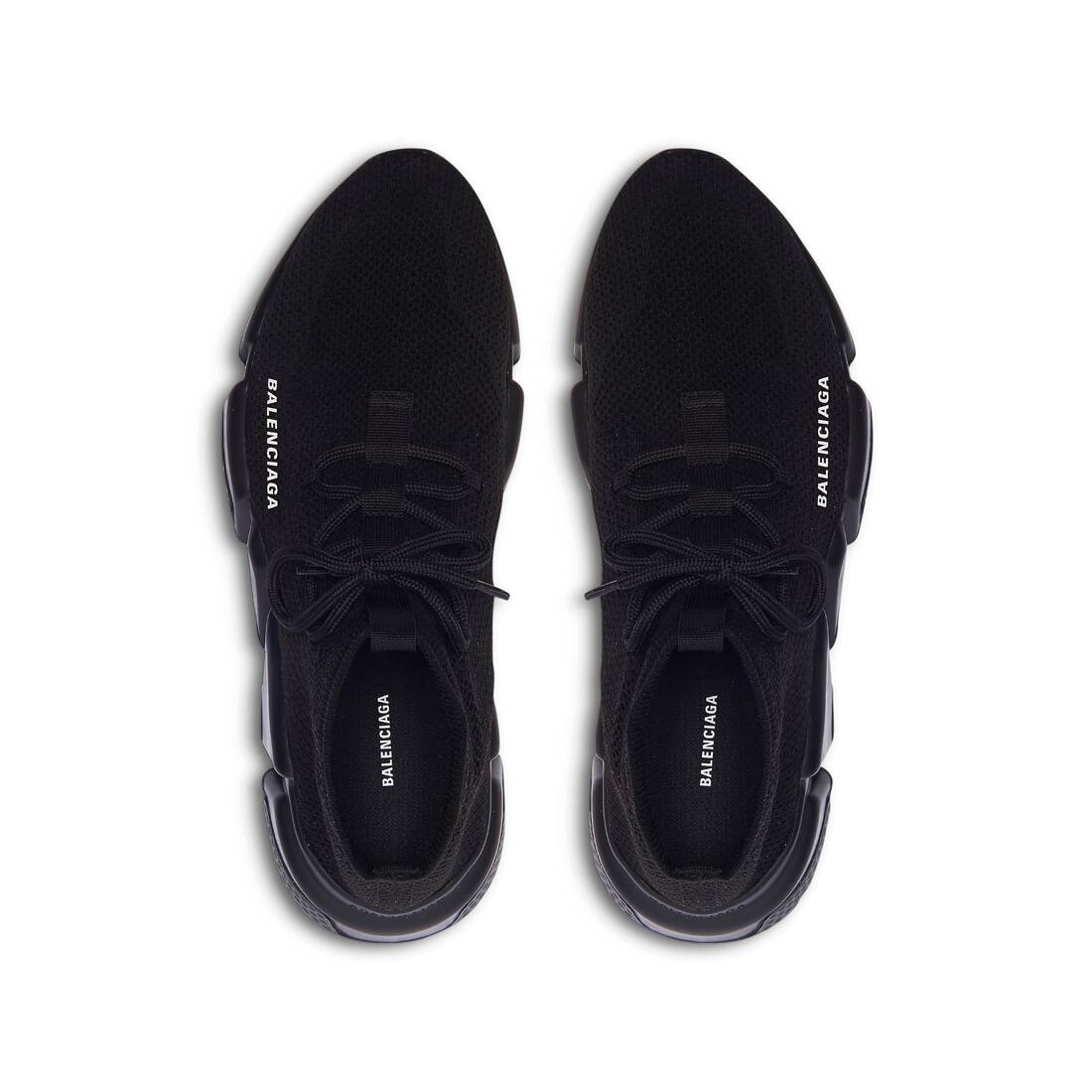 Men’s Speed Lace-up Recycled Knit Sneaker in Black - Image 4